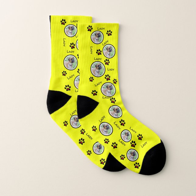 Put Your Dog on Socks - Name & Dog Photo (Pair)