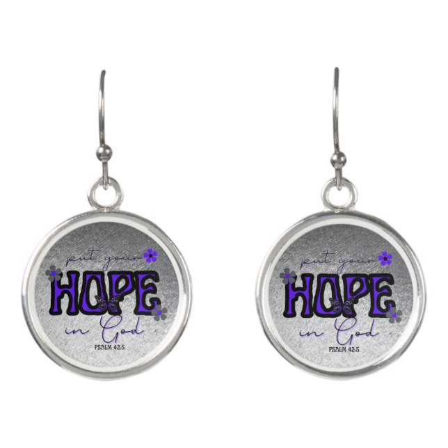 Put Your Hope in God Metallic Texture Earrings (Front)