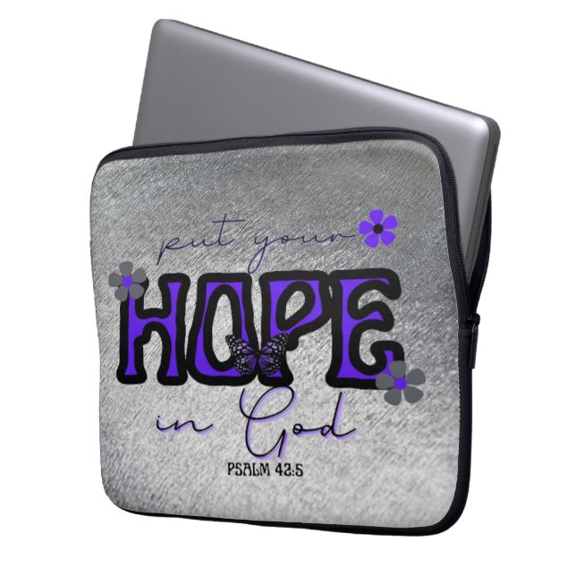 Put Your Hope in God Metallic Texture Laptop Case (Front Left)