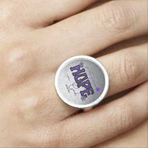 Put Your Hope in God Metallic Texture Ring