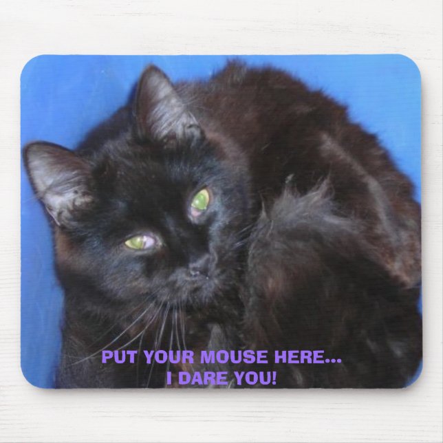 PUT YOUR MOUSE HERE...I DARE YOU! CHOCOLATE CAT MOUSE PAD (Front)