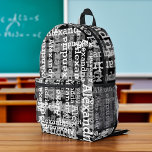 Put Your Name All Over this Black and White Printed Backpack