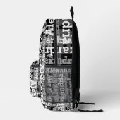 Put Your Name All Over this Black and White Printed Backpack (Right)