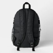 Put Your Name All Over this Black and White Printed Backpack (Back)
