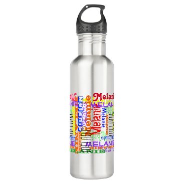 Put Your Name All Over this Collage Typographic Stainless Steel Water Bottle