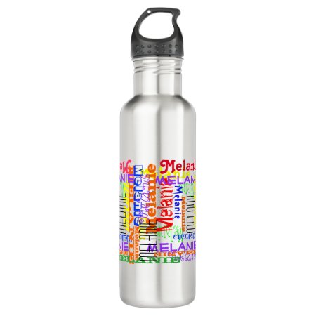 Put Your Name All Over This Collage Typographic Stainless Steel Water 