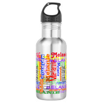Put Your Name All Over this Collage Typographic Stainless Steel Water Bottle Put Your Name All Over this Collage Typographic Stainless Steel Water Bottle