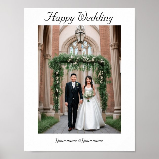 Put your wedding photo and your name on the poster (Front)