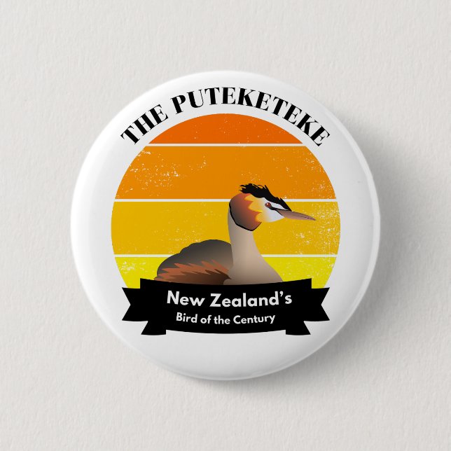 Puteketeke New Zealand's Bird of the Century Button (Front)