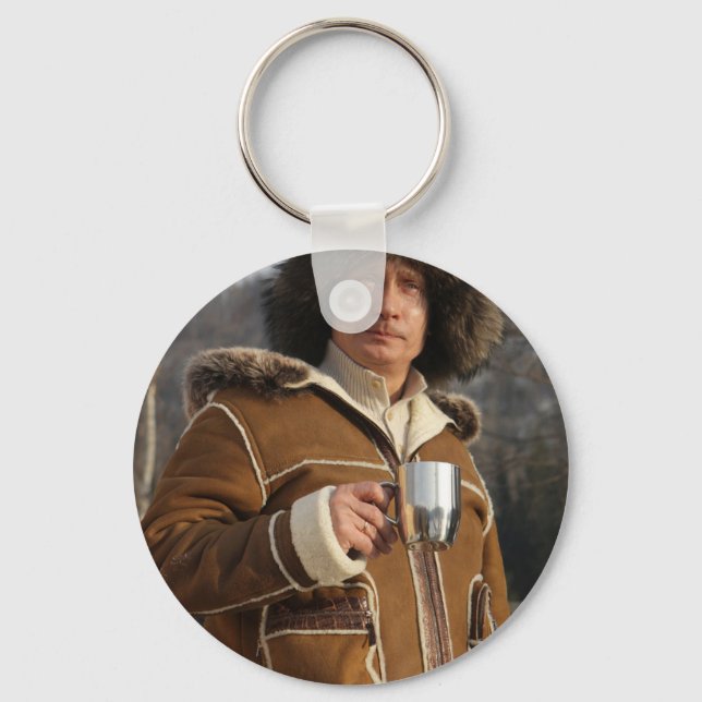 Putin Drinking! Keychain (Front)