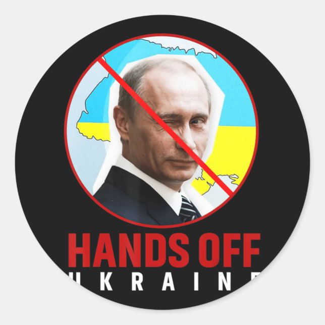 Putin Hands Off Ukraine Classic Round Sticker (Front)