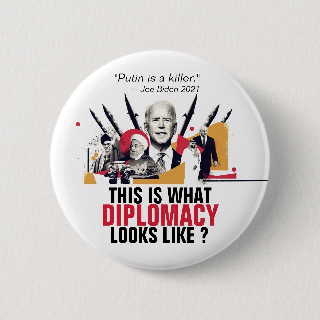 Putin is a killer: Joe Biden 2021 Button (Front)