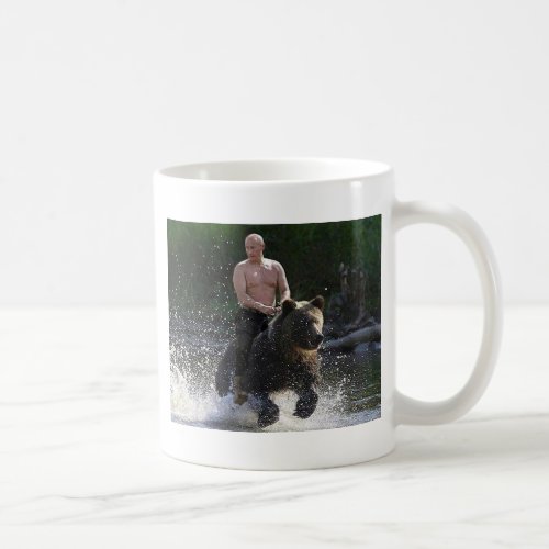 Putin rides a bear coffee mug