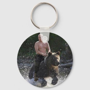 Putin Rides A Bear! Keychain by TheSovietReunion at Zazzle
