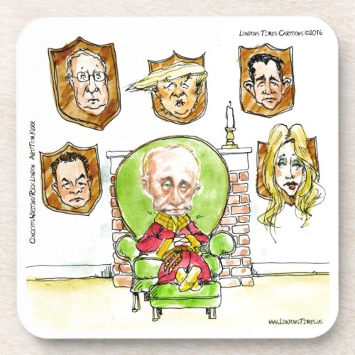 Putin The Hunter Gets Not My President Trump Drink Coaster
