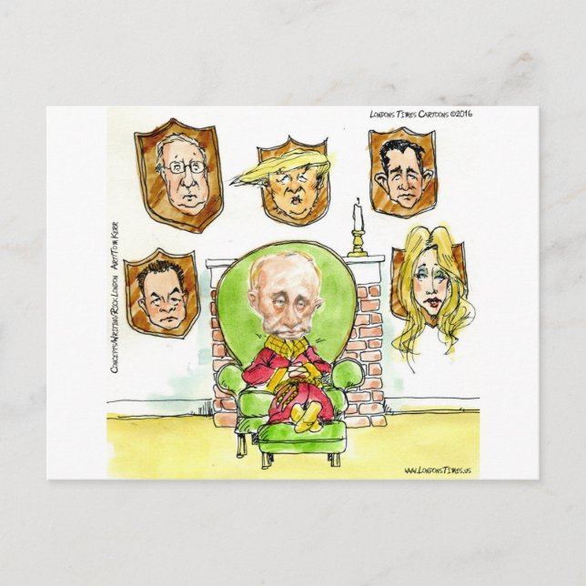Putin The Hunter Gets Not My President Trump Postcard (Front)
