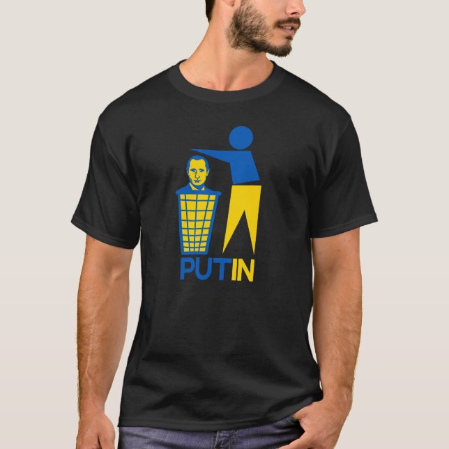 PutIn Trash Ukrainian Flag Colors Unisex T-Shirt (Front)