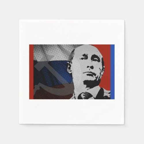 Putin with Russian Flag Paper Napkins