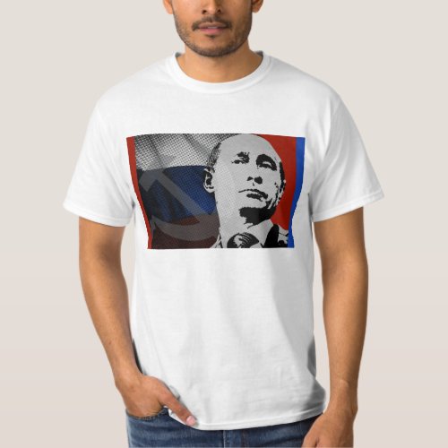 Putin with Russian Flag T_Shirt