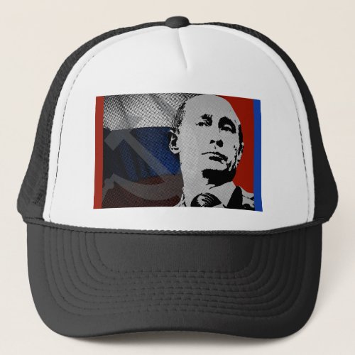 Putin with Russian Flag Trucker Hat