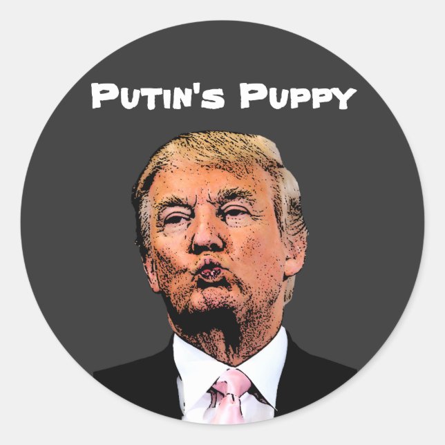 Putin's Puppy Classic Round Sticker (Front)