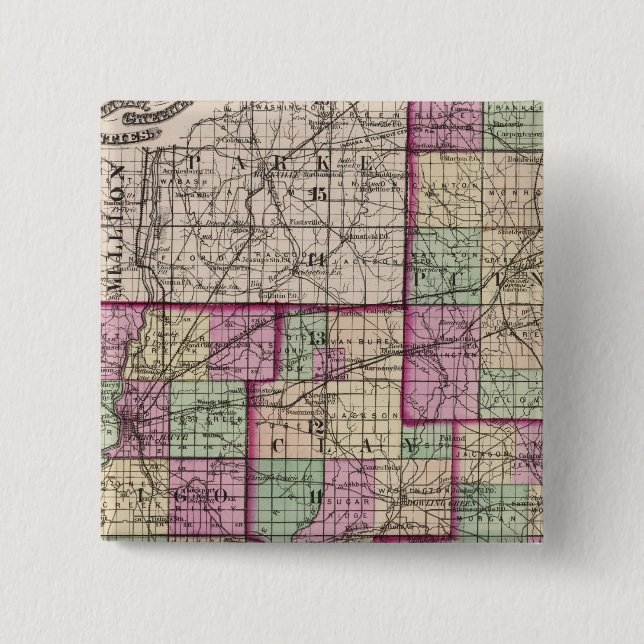 Putnam County and Vigo County Pinback Button (Front)