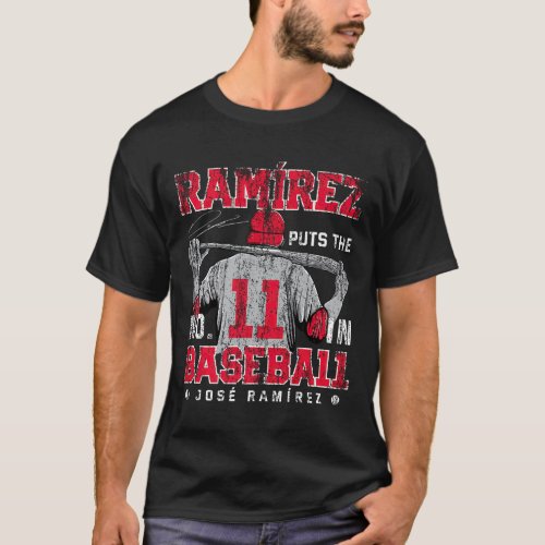Puts 11 in Baseball Jose Ramirez Cleveland MLBPA T_Shirt