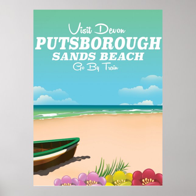 Putsborough Sands Beach Devon travel poster (Front)