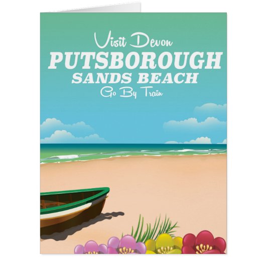 Putsborough Sands Beach Devon travel poster Cards (Front)