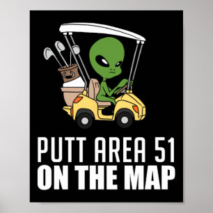 Putt Area Fifty One 51 On The Map Golf Player Alie Poster