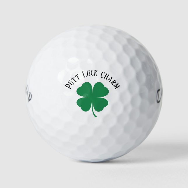 'Putt Luck Charm' St. Patrick's Day Events  Golf Balls (Front)