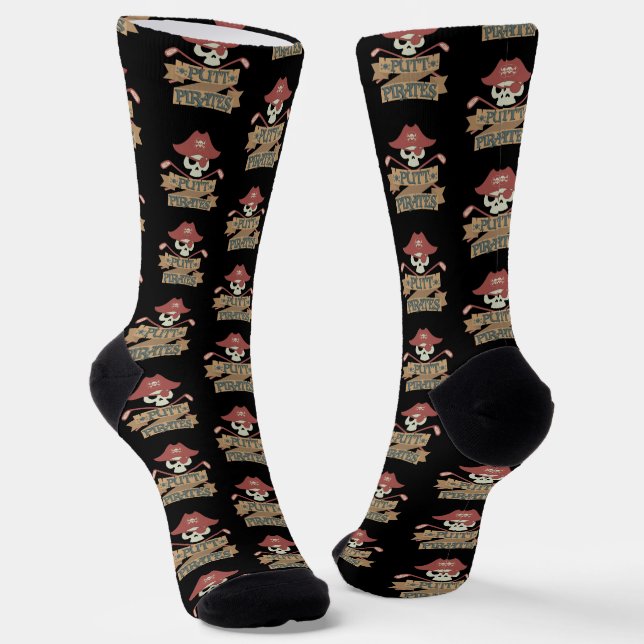 Putt Pirates Golf Lover Gag Socks (Angled)
