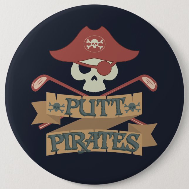 Putt Pirates Golfing Hobby Sports Button (Front)