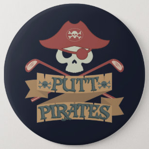 Putt Pirates Golfing Hobby Sports Button