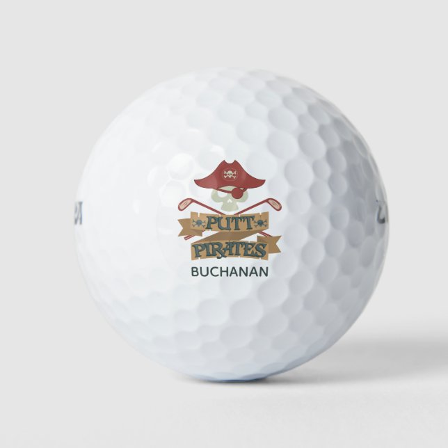 Putt Pirates Golfing Hobby Sports Personalized Golf Balls (Front)