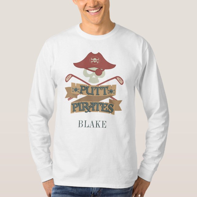 Putt Pirates Golfing Outdoor Sports Personalized T-Shirt (Front)