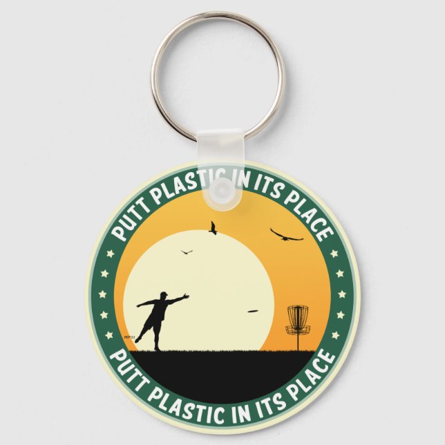 Putt Plastic In Its Place Keychain (Front)