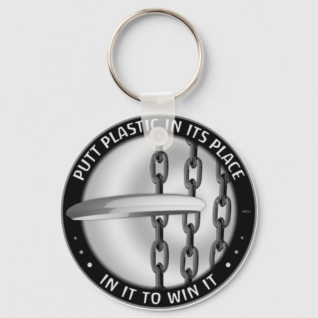 Putt Plastic In Its Place Keychain (Front)
