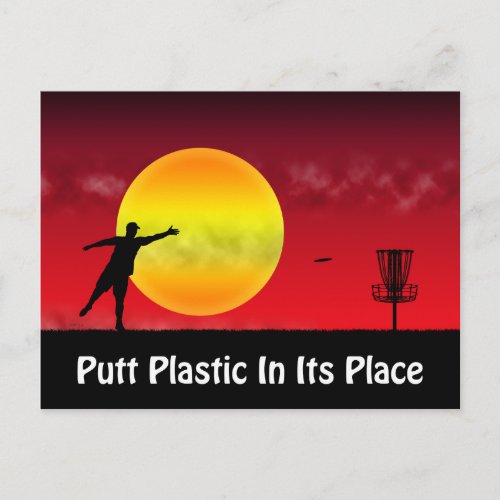 Putt Plastic In Its Place Postcard