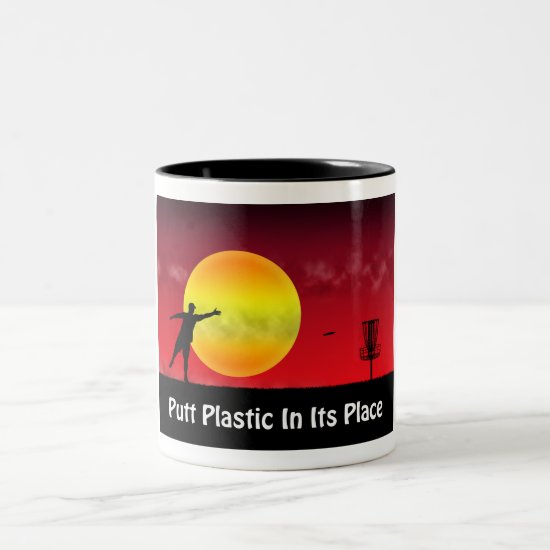 Putt Plastic In Its Place Two-Tone Coffee Mug