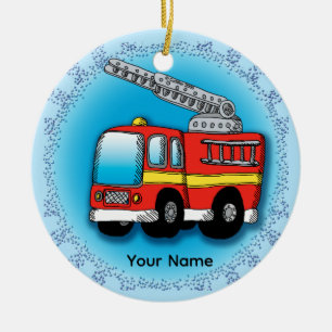 Putt Putt Firetruck firefighter Ornament