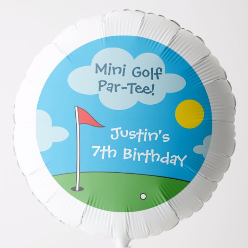 Putt putt mini golf Birthday party balloon for kid