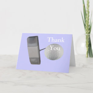 Putter and Golf Ball Letterpress Thank You Card