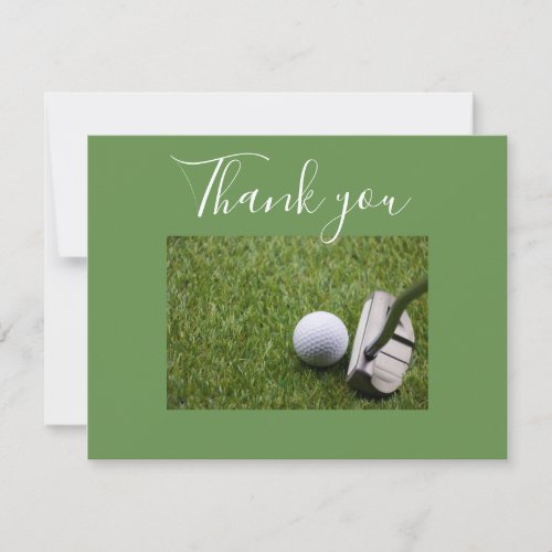 Putter with golf ball Thank you card