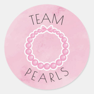 Putters or pearls gender reveal party classic round sticker
