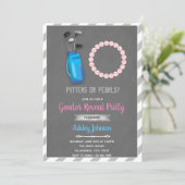 Putters or pearls gender reveal party invitation (Standing Front)