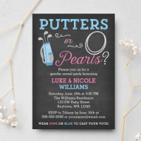 Putters or Pearls Gender Reveal Party Invitation