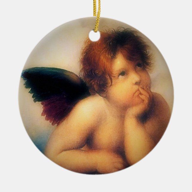 Putti Angel Ceramic Ornament (Front)