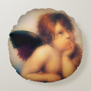 Putti Angel Round Pillow