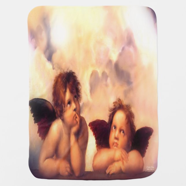 Putti Pair of Angels Baby Blanket (Front)